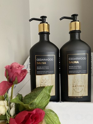 2 New CEDARWOOD SAUNA BATH & BODY WORKS BODY LOTION CREAM GLASS JAR
