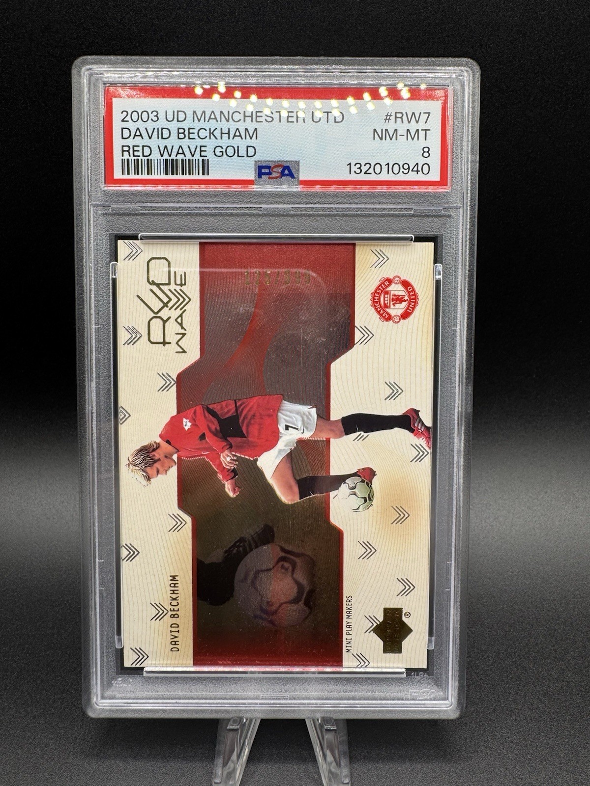 2003 Upper Deck David Beckham Red Wave /999 view 3