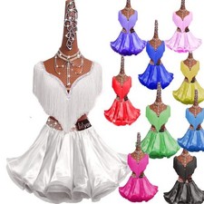 New Latin Dance Performance Costume Competition Fringe Skirt Fishbone Skirt