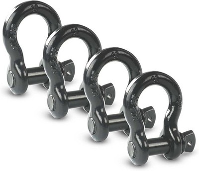 1/2'' D Ring Shackle, Bow Shackle with Screw Pin Color: Black( 4 Pack)Size: 1/2