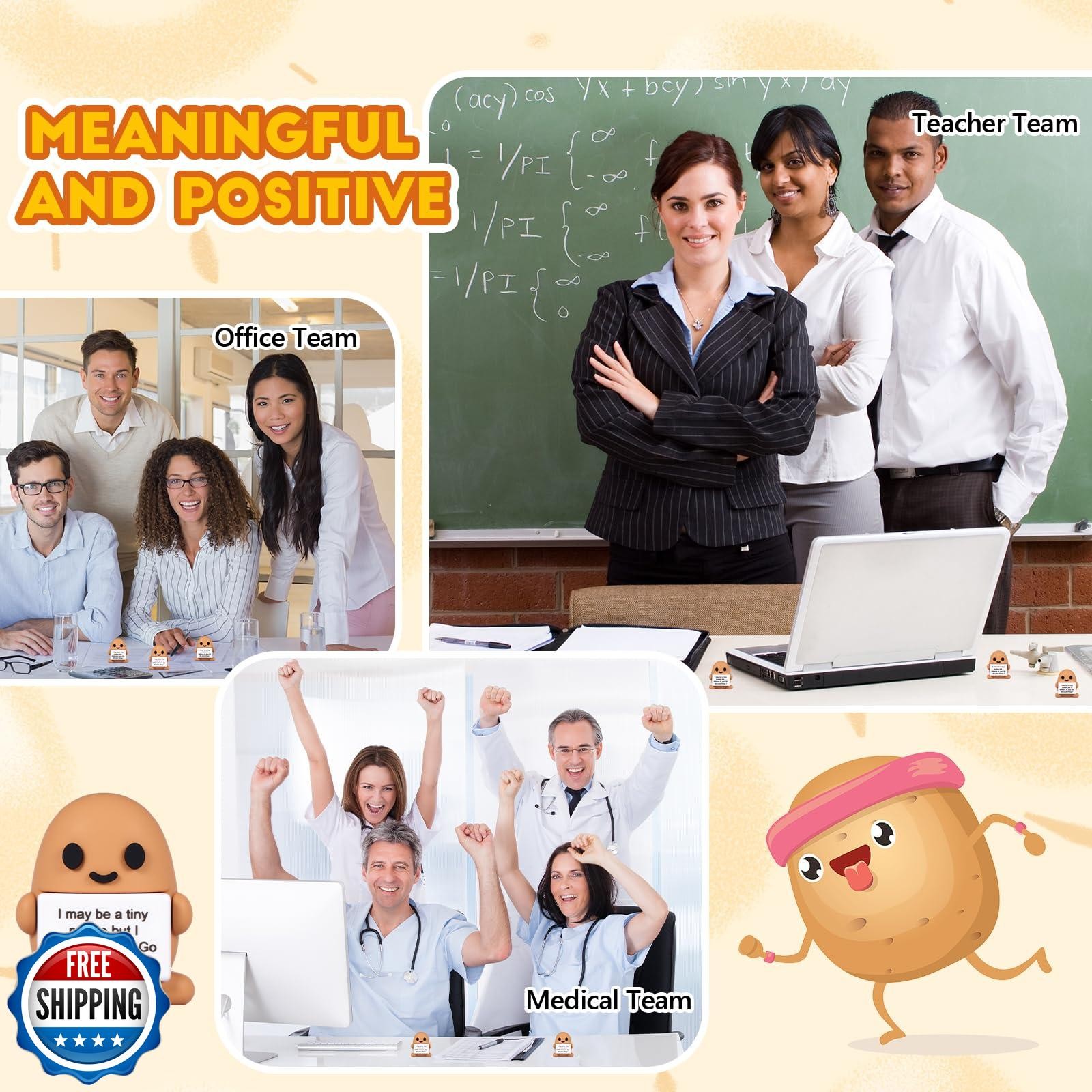 Gejoy 25 Pcs Mini Rubber Potato Toys Gifts Mini Motivational Potatoes Decorat