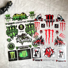 2 Whole Sheets MONSTER ENERGY Motorbike Cars Helmet Waterproof UV Stickers
