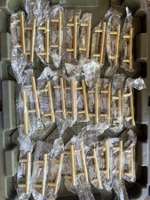 28x 5 Inch Drawer Pulls Gold In Color With Screws.