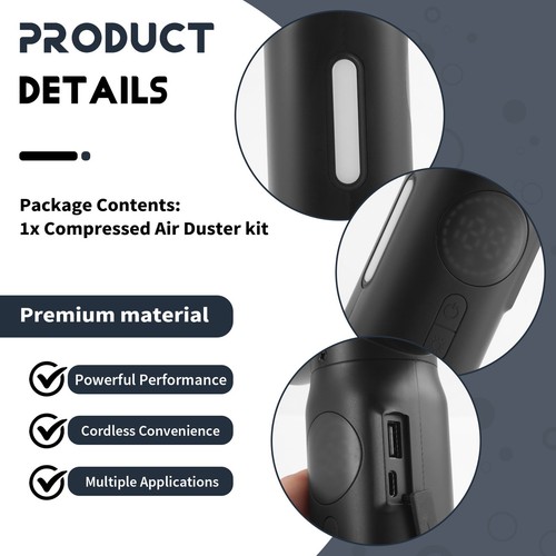 6000mAh Portable Air Comprimé Duster Cleaner Sans Fil Duster pour Clavier O9759 - Afbeelding 7 van 7