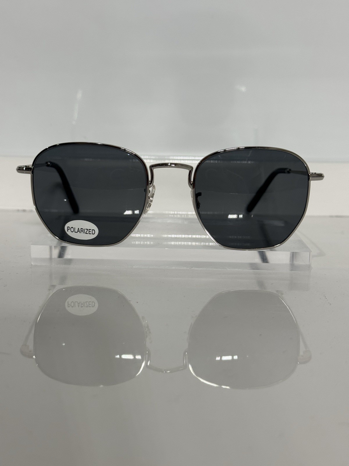 Oliver Peoples Kierney Silver Square Metal custom Gray Polarized sunglasses 51mm image 2