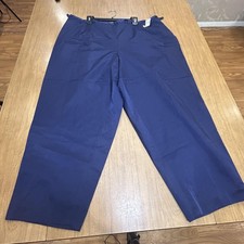 Talbots Pants Womens 24W Blue Silk Cotton Classic Fit Lined Dress Pants NWT