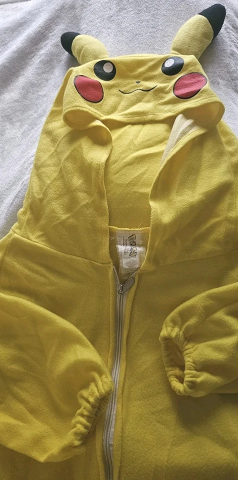 皮卡丘口袋妖怪连帽拉链一件皮斯服装睡衣成人 M — 第 4/4 张图片