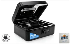 Security Money Box Fire Proof Lock Safe Storage Cash Gun Jewelry Portable Safety