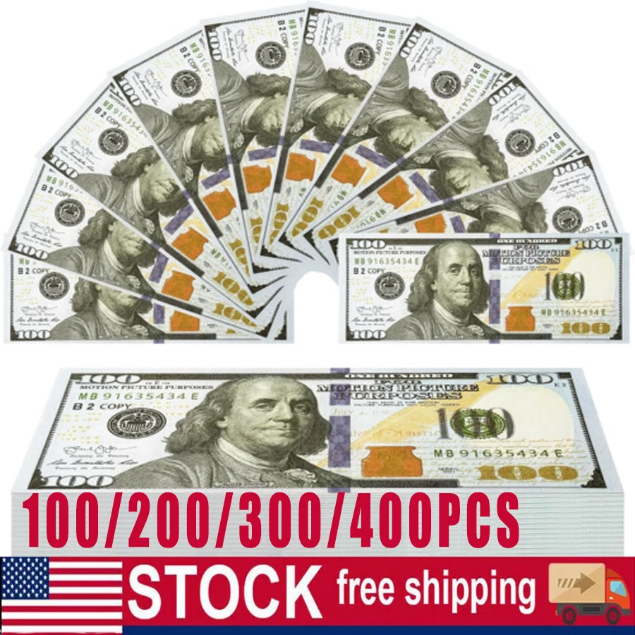 Utilería aspecto falso mejores juguetes dinero para fingir tocar música fiesta de cumpleaños 100-400 piezas Foto 3 de 4