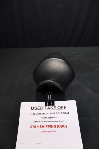 OEM Harley Davidson Sportster XL883L Low Solo Seat 51550-07 - Picture 2 of 7