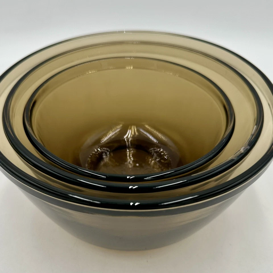 Set of 3 Anchor Hocking Amber Ovenware Nesting Mixing Bowls 1, 1.5, & 2.5 qt - Image 4 of 4
