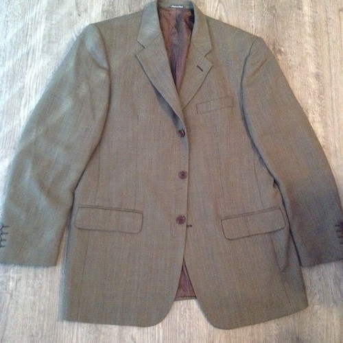 Príncipe italienischer Vintage grau/oliv Hahnentritt Blazer Anzug Jacke 42 lang - Bild 5 von 5