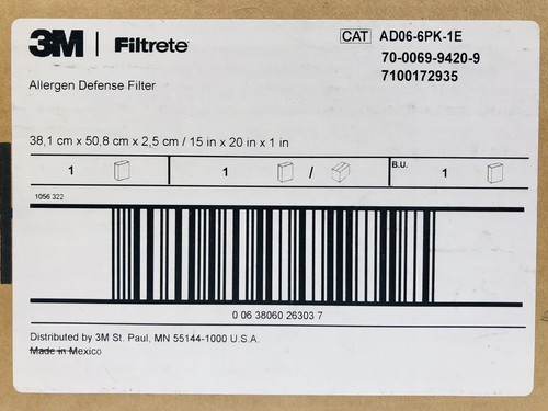 Filtrete 3M 15x20x1 Luftofenfilter 1000 (Menge: 6 - Neu im Karton) - Bild 5 von 9