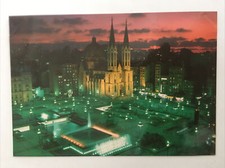 Brasil Turistico Sao Paulo Praca Da Se By Night The Cathedral Vintage Postcard