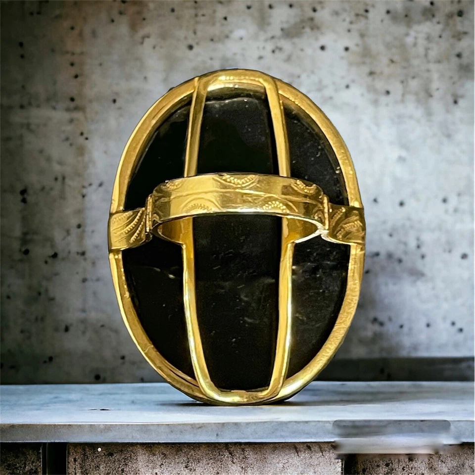 Anello con cameo Agata Blu Vintage - Immagine 3 di 4