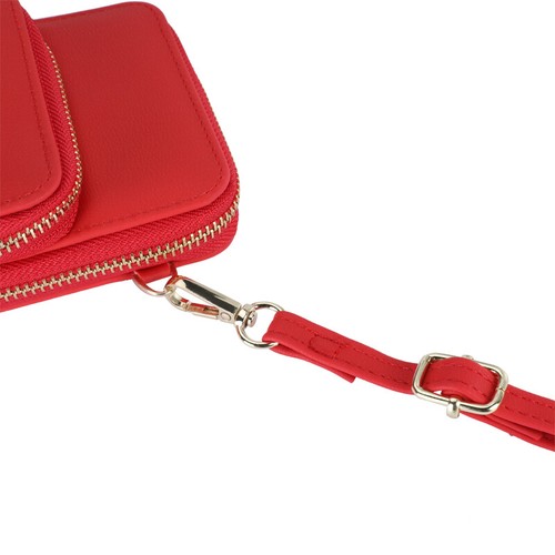 Damen Leder kleine Umhängetasche Handytasche Kartenfach Schultertasche - Bild 11 von 29