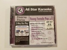 All Star Karaoke ASK-823 Young Female Pop Vol 1 CD G 3-Way Disk Play NEW Other 