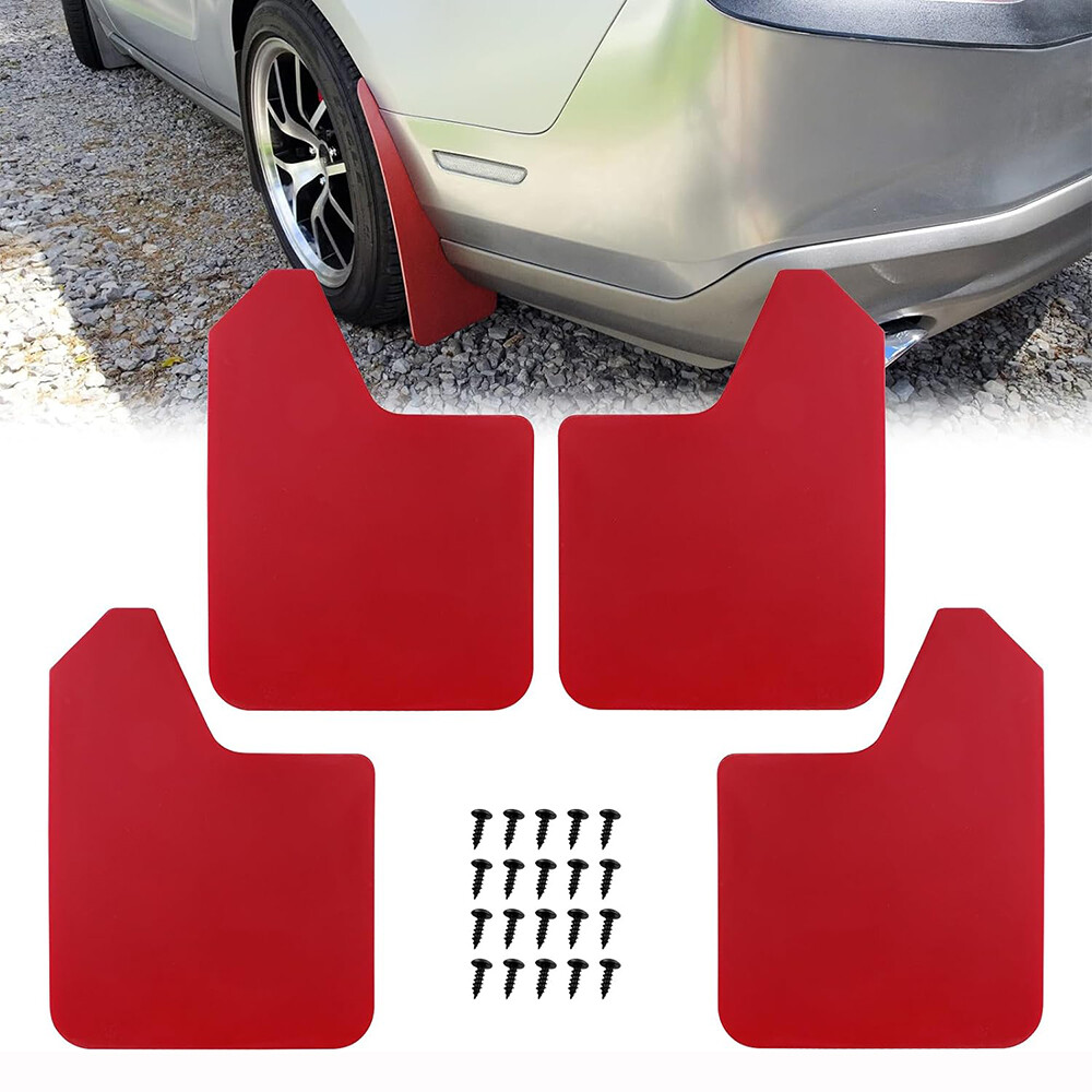 Universal 4X Mud Flaps Guard W/Clips Wide Racing Rally Car Performance Mud Flaps