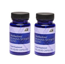 2 Motherlove Morning Sickness Blend 60 Herbal Capsules~Non-GMO~Vegan~Gluten Free