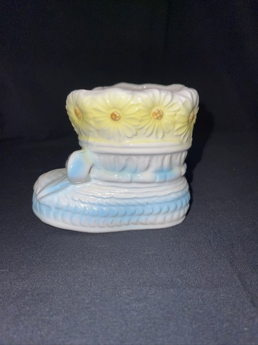 Vintage Rubens Planter for Baby Gift Blue Ribbon With Yellow Daisies - Picture 3 of 9