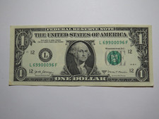 $1 2017 Flipper Serial Number Federal Reserve Bank Note Bill #69900096