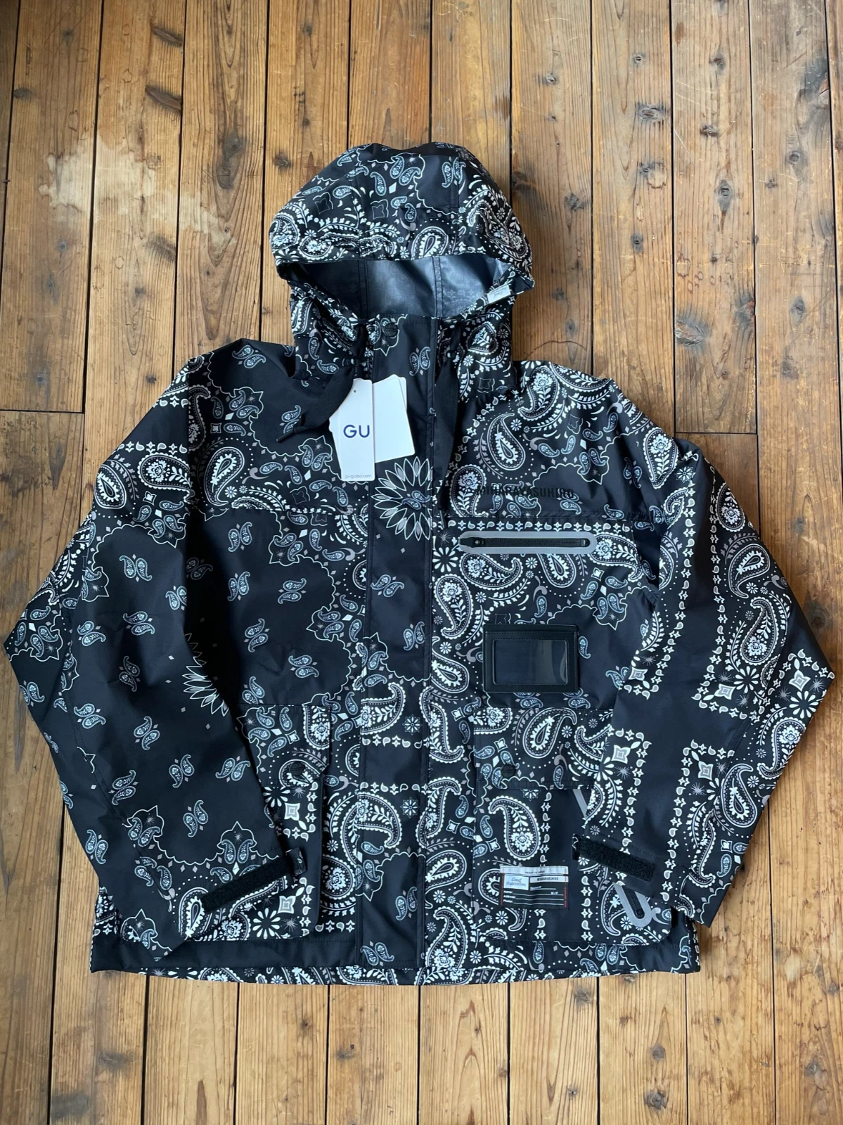 NEW MIHARA YASUHIRO x GU Mountain Parka 3 Layer Paisley Black Small (S) UNIQULO image 1