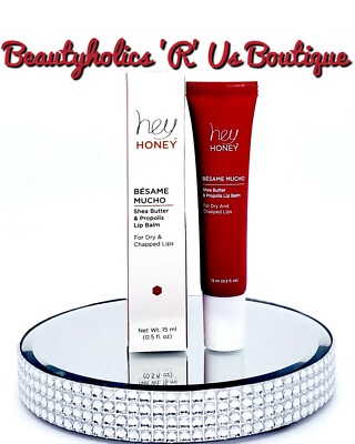 HEY HONEY Besame Mucho Shea Butter & Propolis Lip Balm FULL SIZE .5oz NEW!