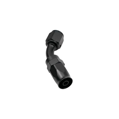 45 Degree Swivel 10AN Hose End Fitting CPE Braided Fuel Oil Line Aluminum Black