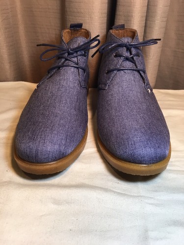 Sz 8.5M Oak & Rush Blue Canvas Chukka Sol Boots Excellent - Picture 2 of 7