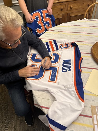ANDY MOOG SIGNED CUSTOM EDMONTON OILERS JERSEY W/JSA CERT - Picture 5 of 5