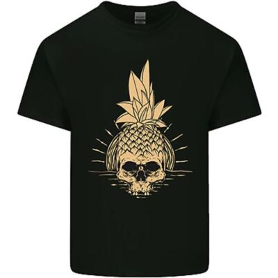 Pineapple Skull Gothic Biker Surfen Kinder T-Shirt Jungen Mädchen