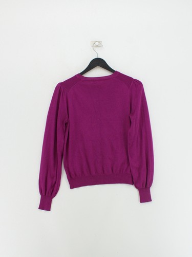 Next Women's Jumper S Purple Polyester with Viscose Crew Neck Pullover - Picture 4 of 6