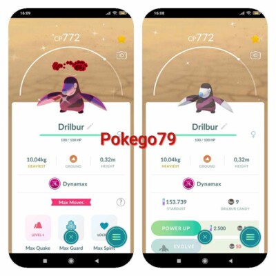 Pokemon Shiny Dynamax Drilbur (Tr.a.d.e 20k stardust or P.T.C mini)
