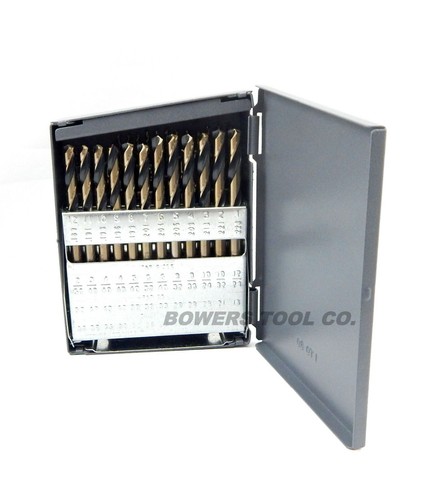 Norseman 60pc NUMBER Drill Bit Set Wire Gauge Stubby Screw Machine Length #1-60 - Picture 3 of 4