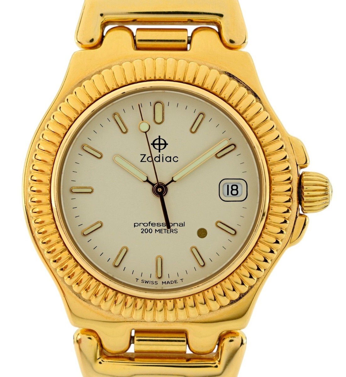 Zodiac 35mm Men's Professional Gold Dot Gold Plated Dress Watch