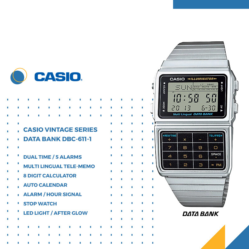GENUINE Casio DBC-611 Databank Vintage Mens Unisex Digital GENUINE Casio DBC-611 Databank Vintage Mens Unisex Digital