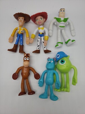 Disney Kelloggs Toy Story Monsters Inc Bendable Figures Lot Woody