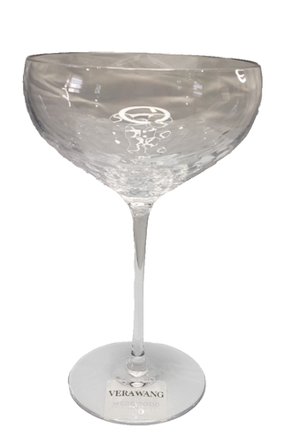 Wedgwood Set of 2 Vera Wang Sequin Saucer Crystal Champagne Glasses *New - Picture 3 of 6