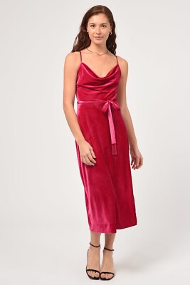 velvet cowl neck midi dress Cowl-Neck Convertible Velvet Maxi Slip Dress