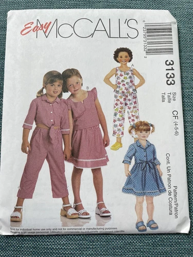 Girls Top, Pants, Skirt, Top, Sze: 4-5-6, McCall’s 3133, UNCUT vintage, c2001
