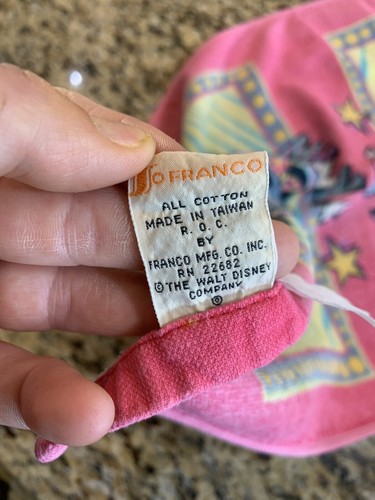 Vintage Jo Franco Walt Disney Minnie Mouse Pink Hand Towel Hot Pink Double Sided - Picture 4 of 5