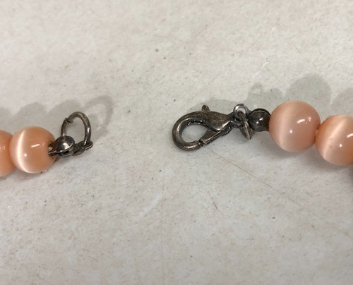 "Cuentas de gato iridiscente disfraz joyería para mujer broche glamoroso collar 17" - Imagen 5 de 6