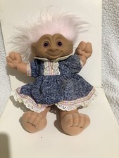 VTG 1991 Ace Novelty Treasure Troll Doll Star Pink Wishstone  Eyes Clothing 12"