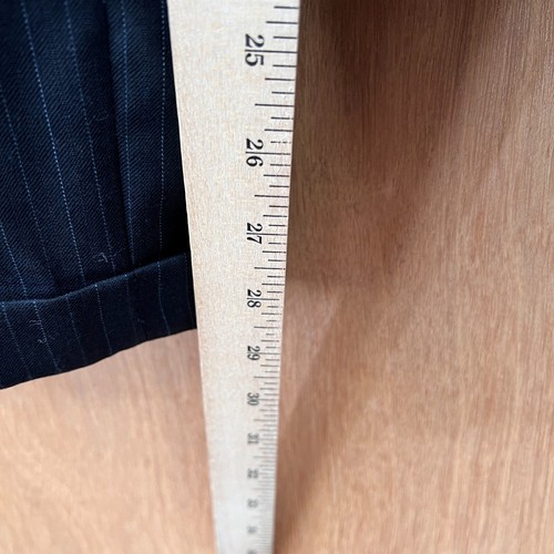Burberry Suit Mens 42S Black Pinstripe 3 Button 100% Wool Pants 30x28 3/2 Roll - Picture 19 of 24