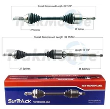 SurTrack Pair Set of 2 Front AAR CV Axle Shafts For Ford Edge SEL 2.0l AWD Turbo