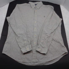 Ralph Lauren Button up Shirt Mens Size XL white / grey Plaid Long Sleeve