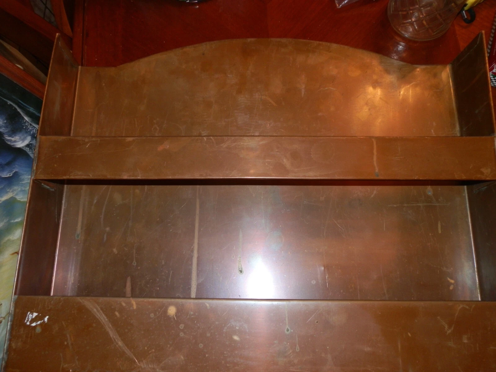 Vintage Handmade Copper Hanging Multi Rolling Pin Collection Display Shelf 20.5"