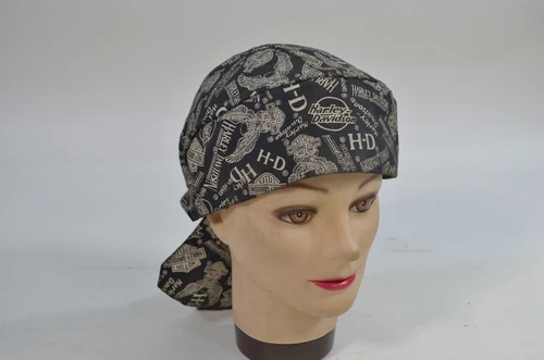 Harley Davidson Motorcycle Biker Logo Print Durag Do-Rag Bandana Head Wrap