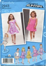 Simplicity 2943 Dresses Girls Sewing Pattern Uncut Size 3-8