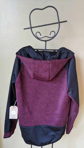 Rugby University Men's Plum Wine/Black Full Zip Hoodie Jacket Size L *Brand New* - Picture 7 of 8